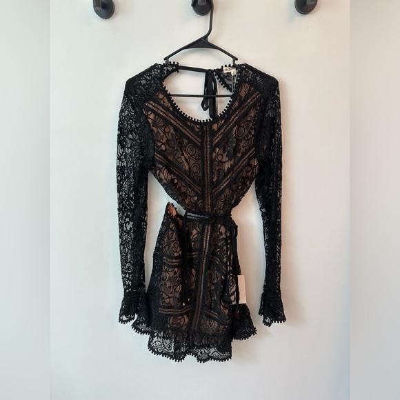 For Love And Lemons Dresses & Skirts - For Love & Lemons Black Lace Long Sleeve Dress